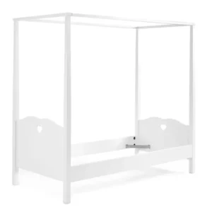 VIPACK - Lit à Baldaquin AMORI 90x200 cm Blanc