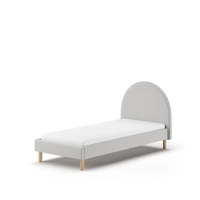 VIPACK - Lit Lune 90 X 200 Cm Gris Boucle