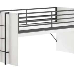 VIPACK - Lit Mi - Hauteur SAM (85) 90 X 200 cm Blanc